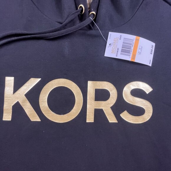 Michael Kors Hoodie Men's Small Black Spell Out Streetwear Preppy QF451NE4MT - Picture 4 of 14